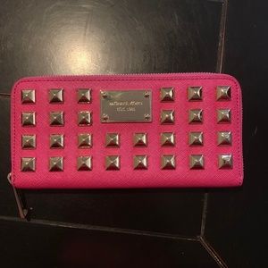 Michael Kors Pink Studded Wallet